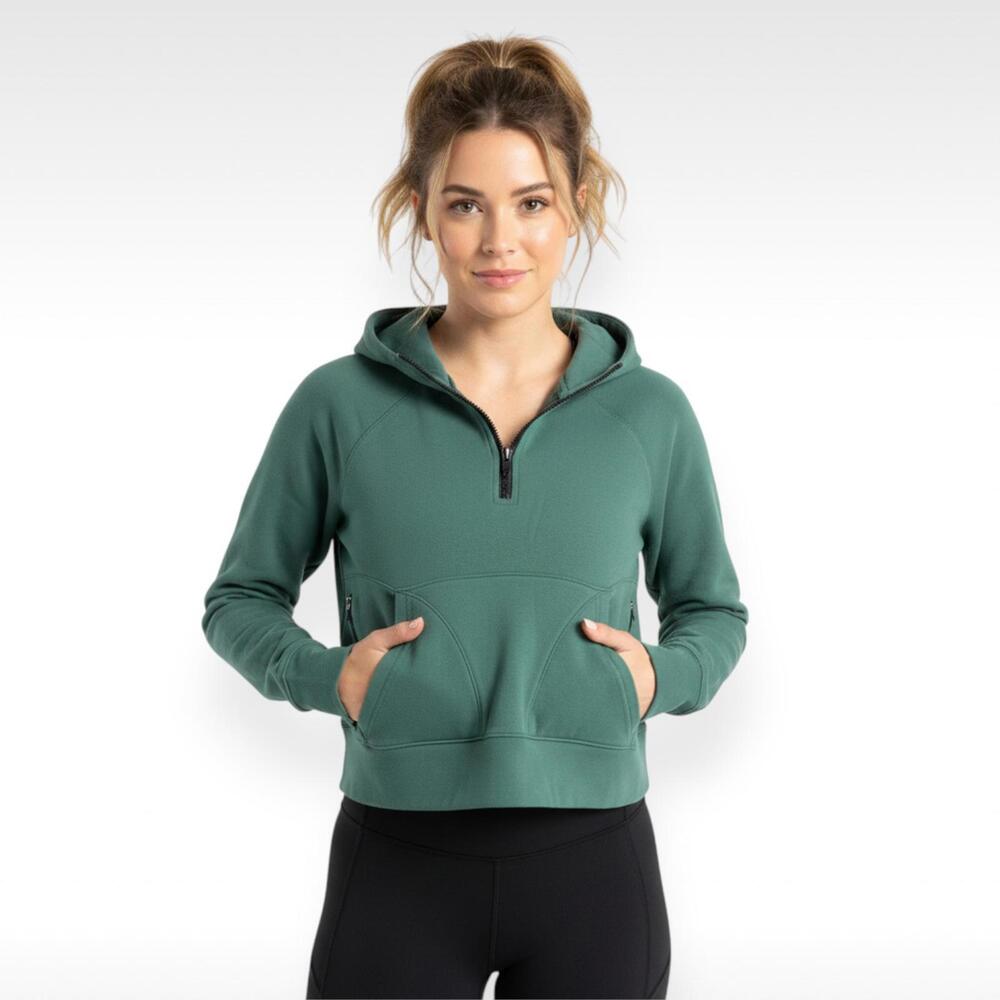 DSG Cropped Green Hoodie | Size XS | Black Accents | GUC